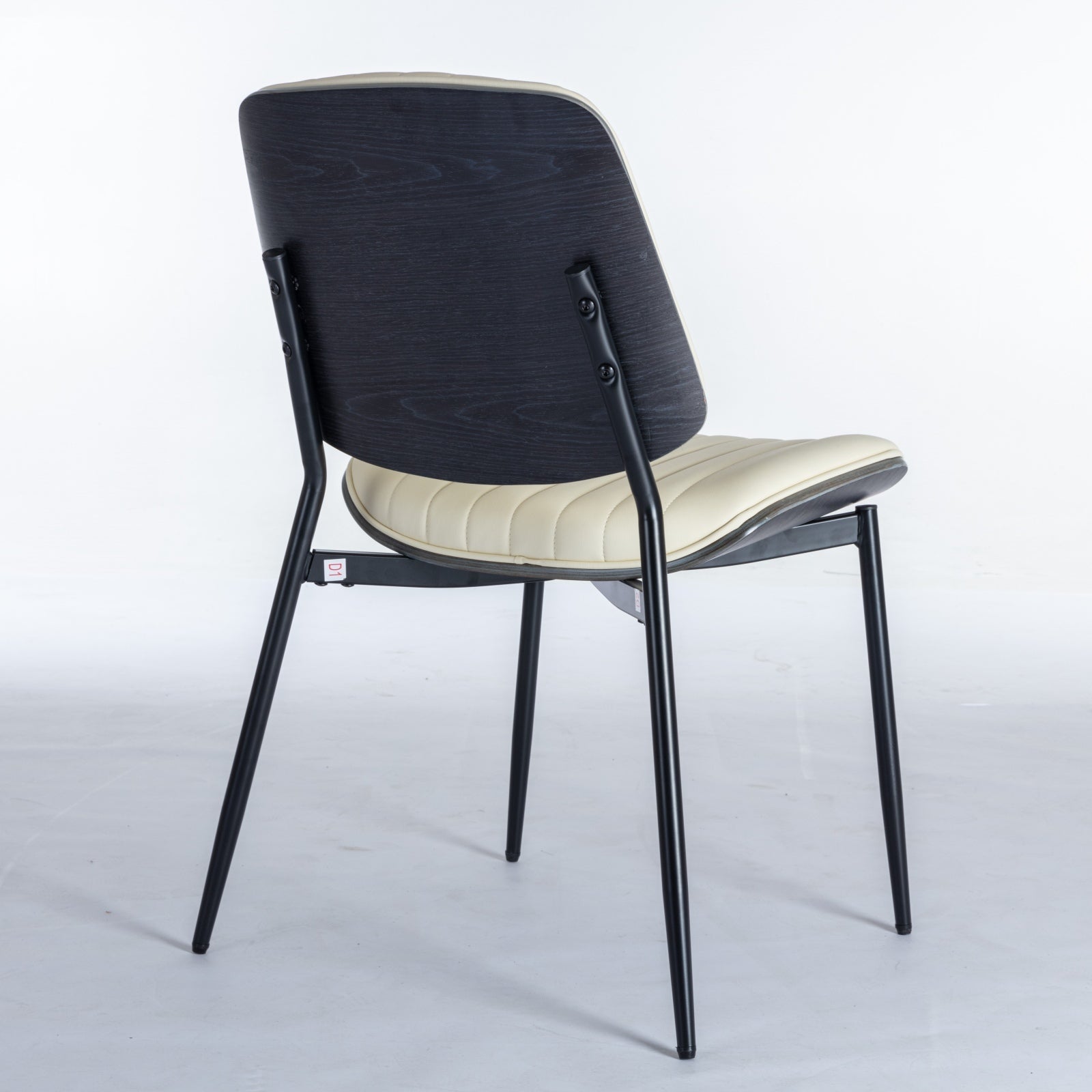 Mid Century Modern Retro Faux Leather Dining Chairs with Walnut Bentwood (Set of 2)