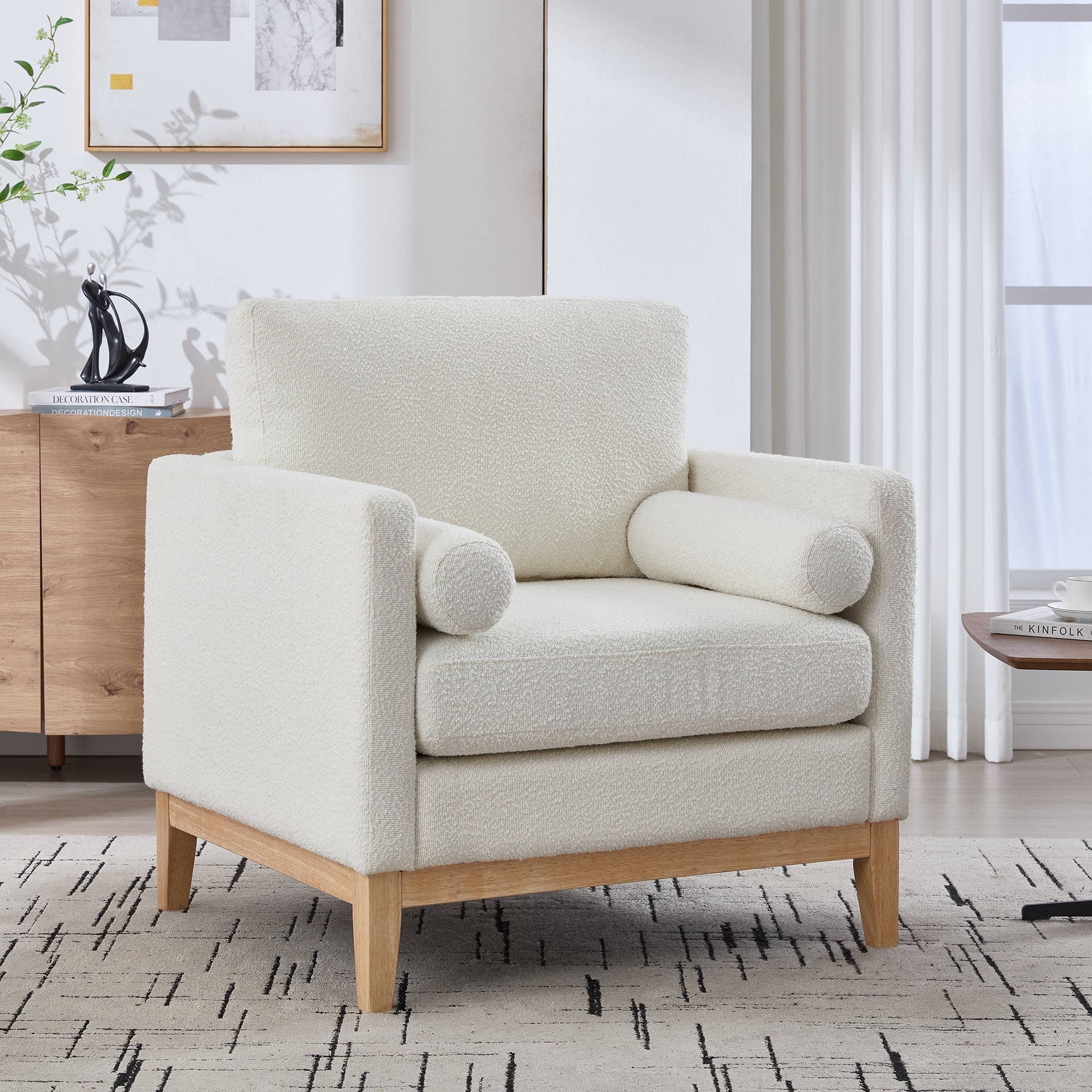 35.4' Wide Modern Farmhouse Performance Accent Sofa Chair
