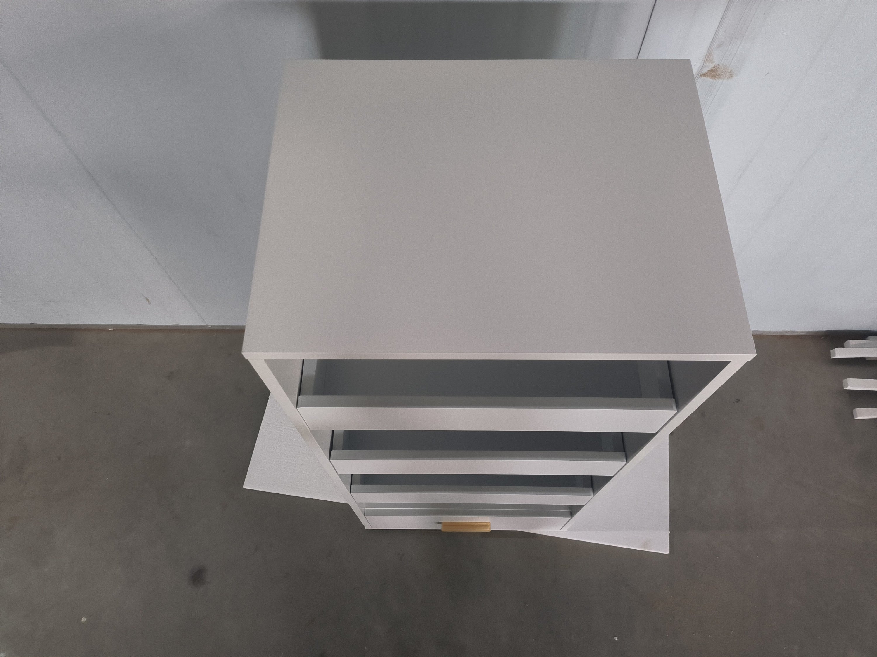 4-Tier Freestanding Bookshelf with 3 Sliding Drawers and 1 Bottom Drawer