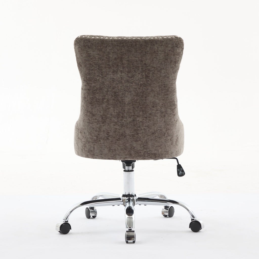 Modern Chenille Upholstered Tufted Button Home Office Chair
