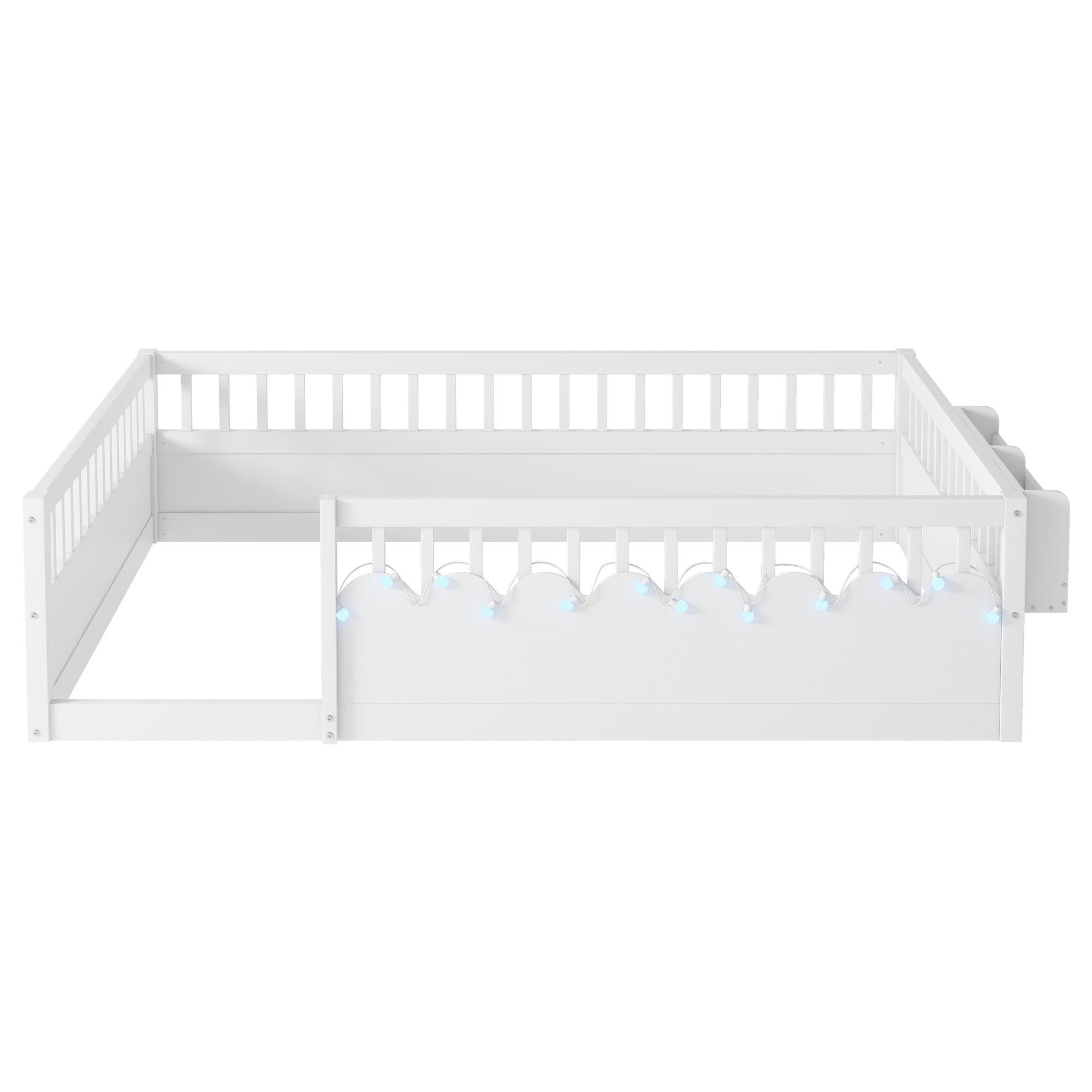 Twin/Full Montessori Floor Kids Bed Frame with High Rails