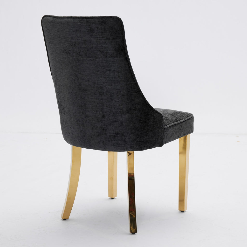 Rayon Cloth Flocking Chenille Dining Chairs (Set of 2 )