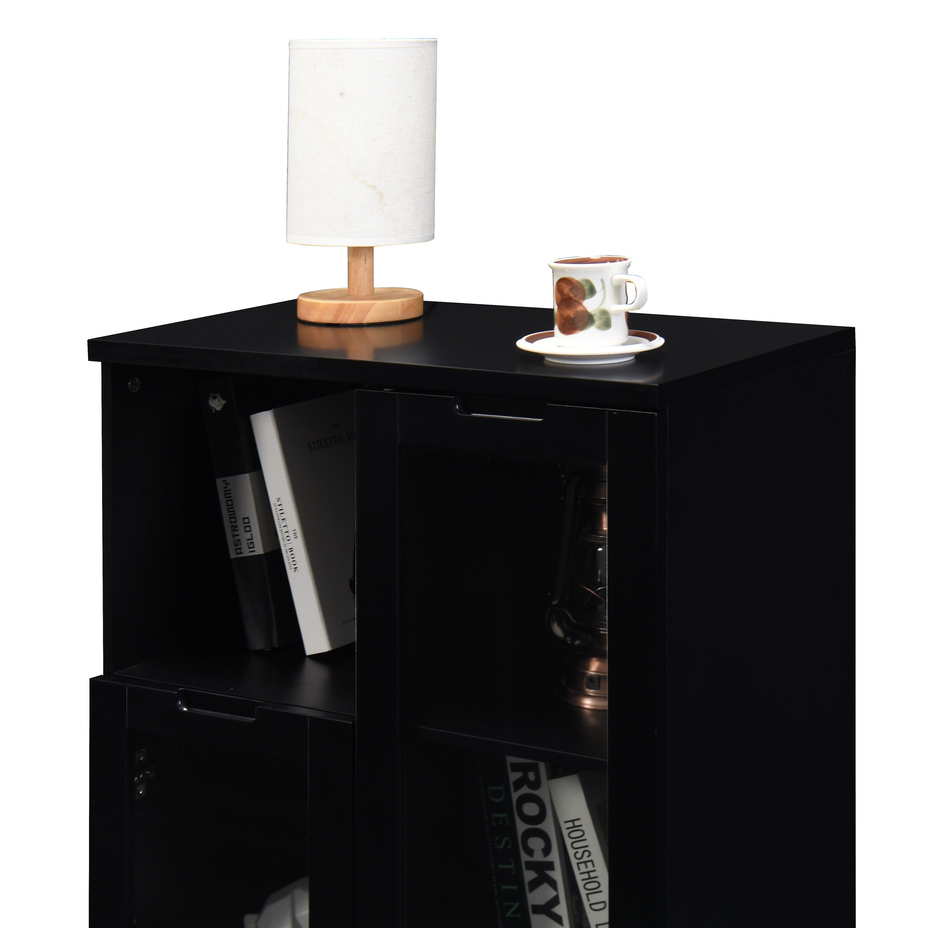 Modern MDF Painted Cabinet with Glass Doors and Drawer