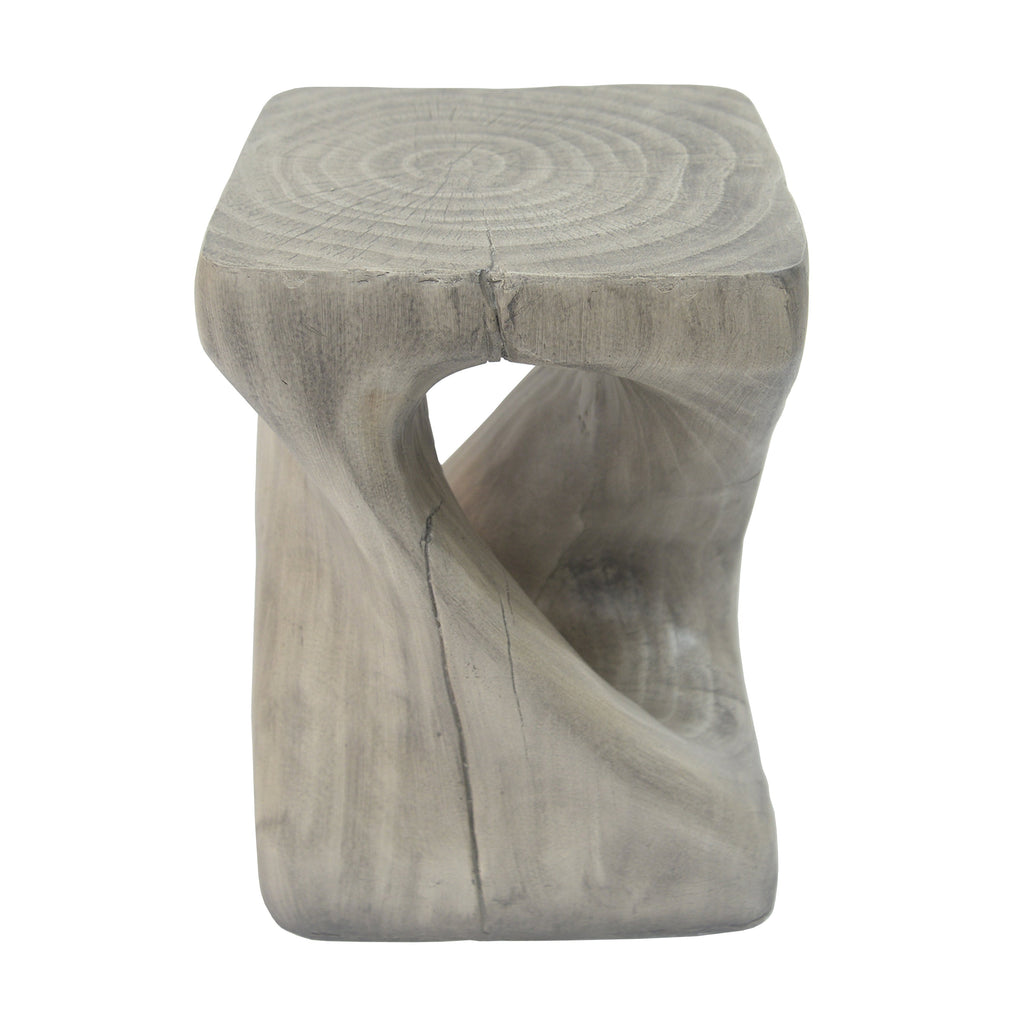 Twist Shape Side Table with Wood-like Texture