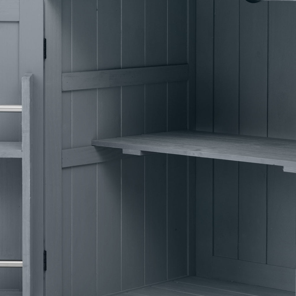 54.1" Outdoor Kitchen Island with High Shelf, Stainless Steel Top & Storage Cabinet