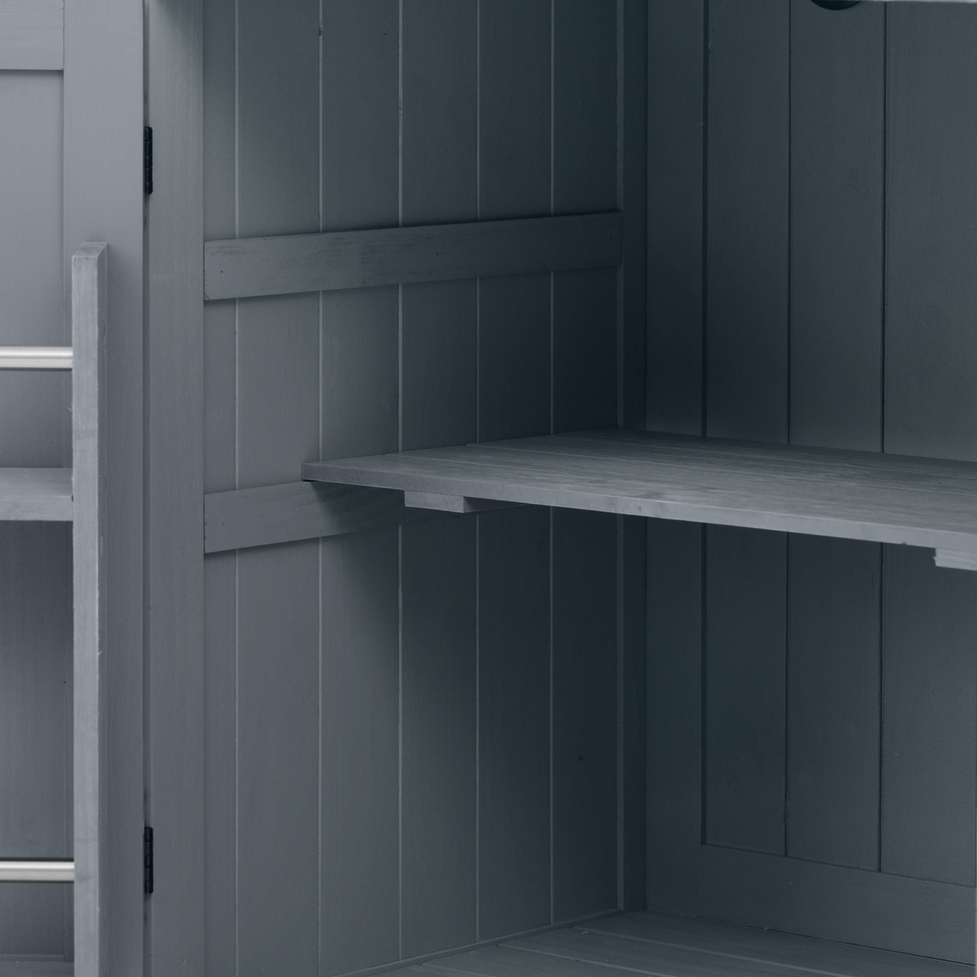 54.1" Outdoor Kitchen Island with High Shelf, Stainless Steel Top & Storage Cabinet