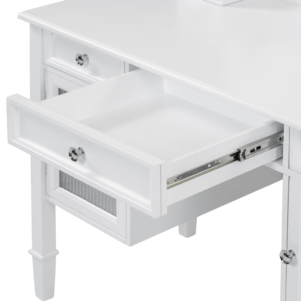 Elegant White Makeup Vanity Desk