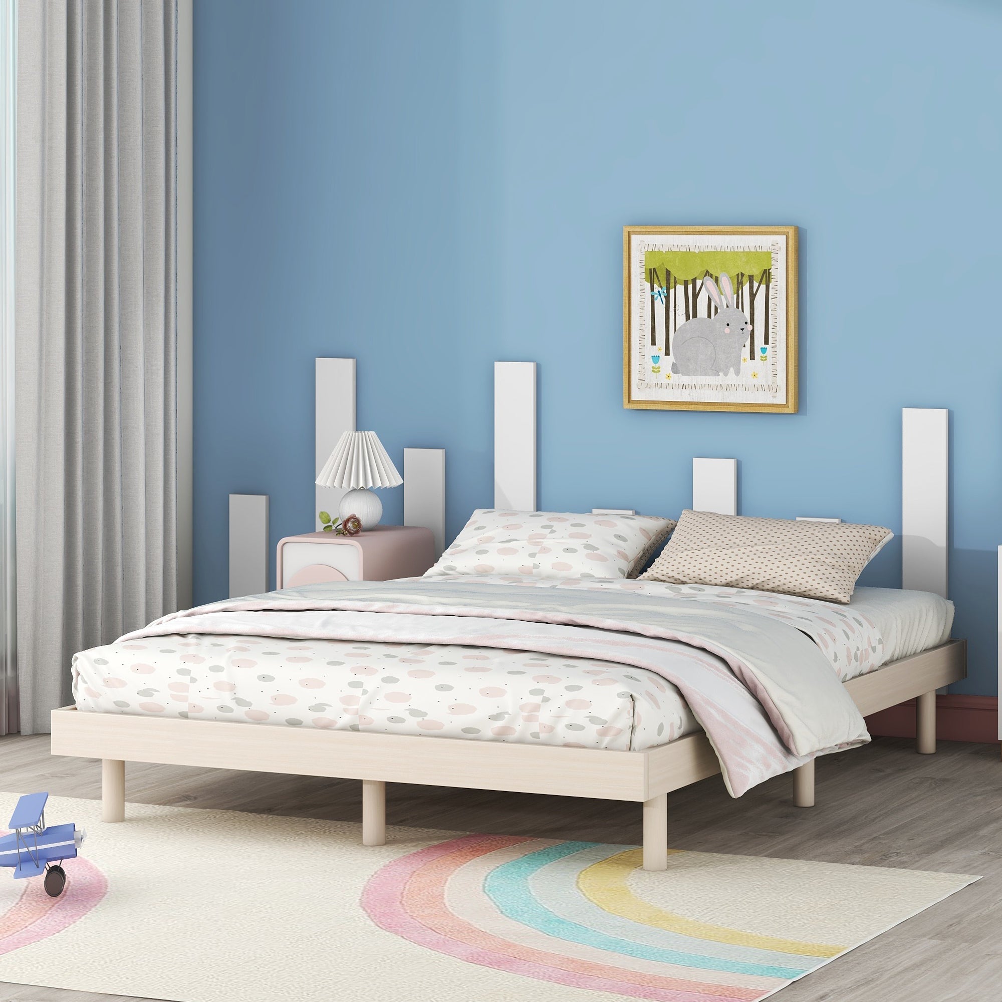 Modern Design Full Floating Platform Bed Frame