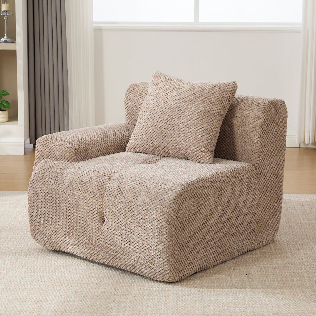 Oversized Boneless Convertible Cloud Couch with Movable Ottoman