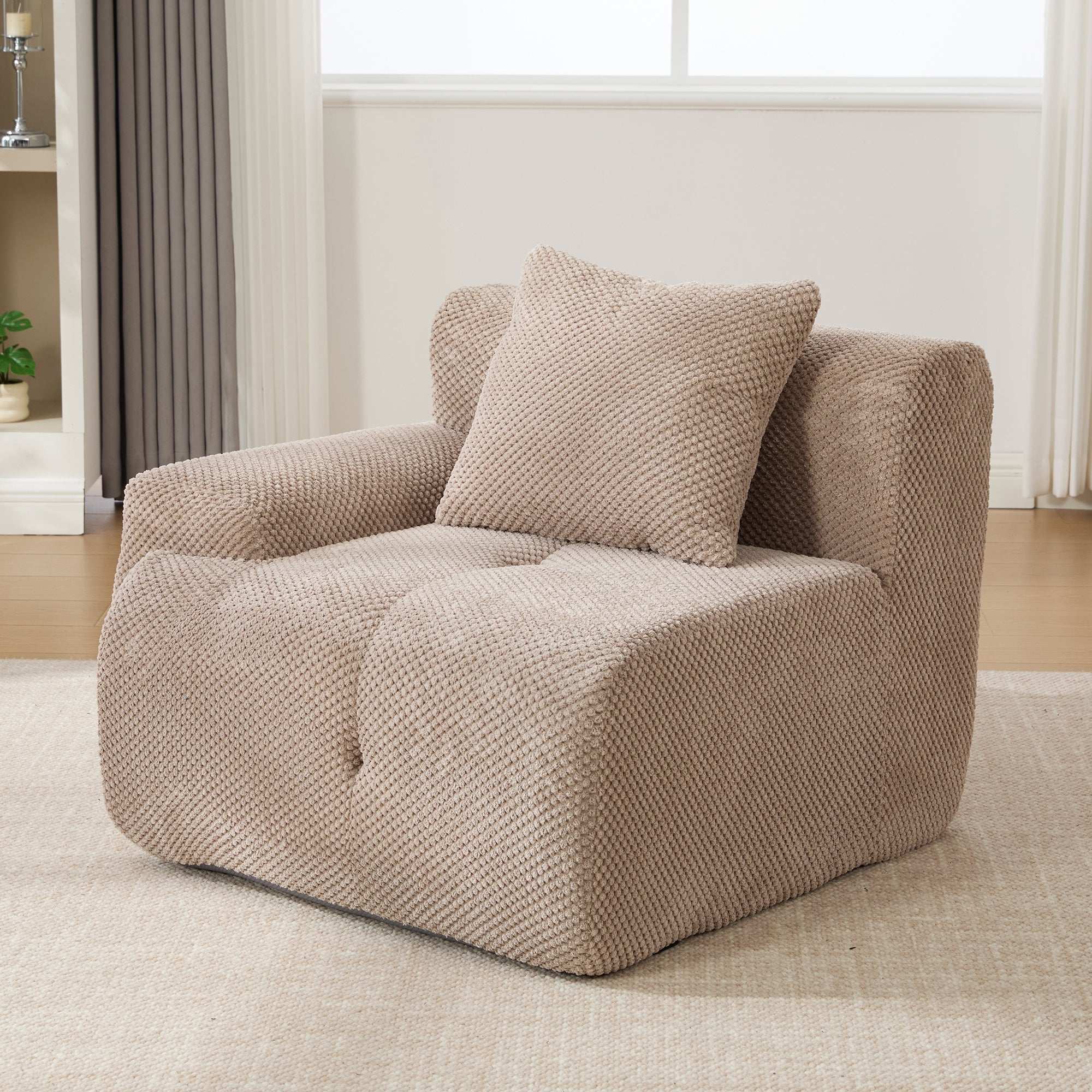 Oversized Boneless Convertible Cloud Couch with Movable Ottoman