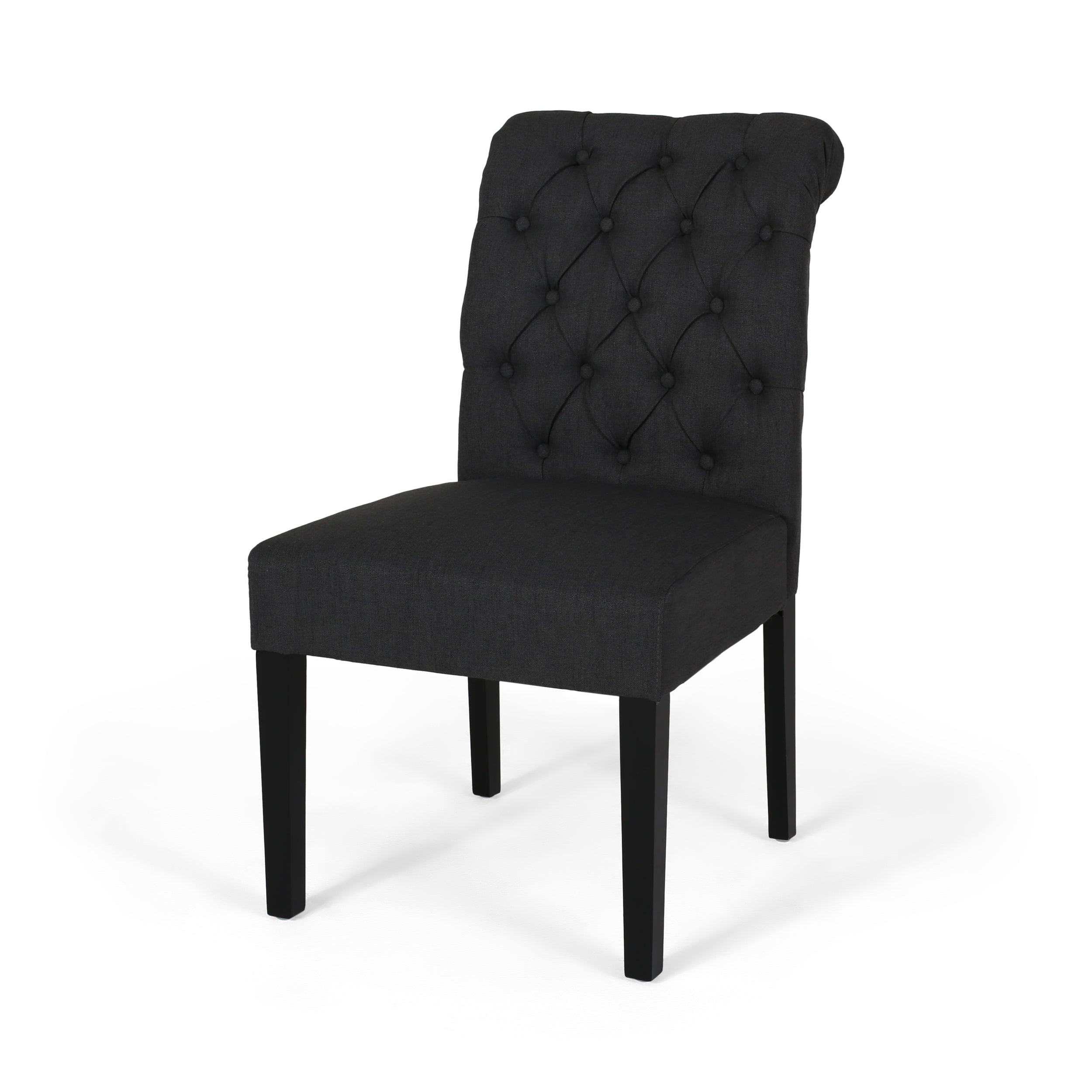 Tuft Dining Rolltop Chairs with Button Tufted Backrest (Set of 2)