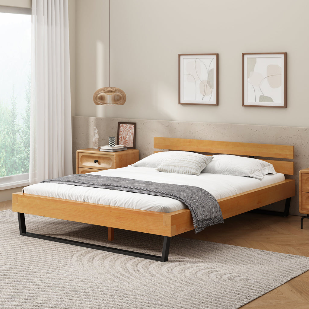 Natural Pine Wood Queen/King Size Bed Frame