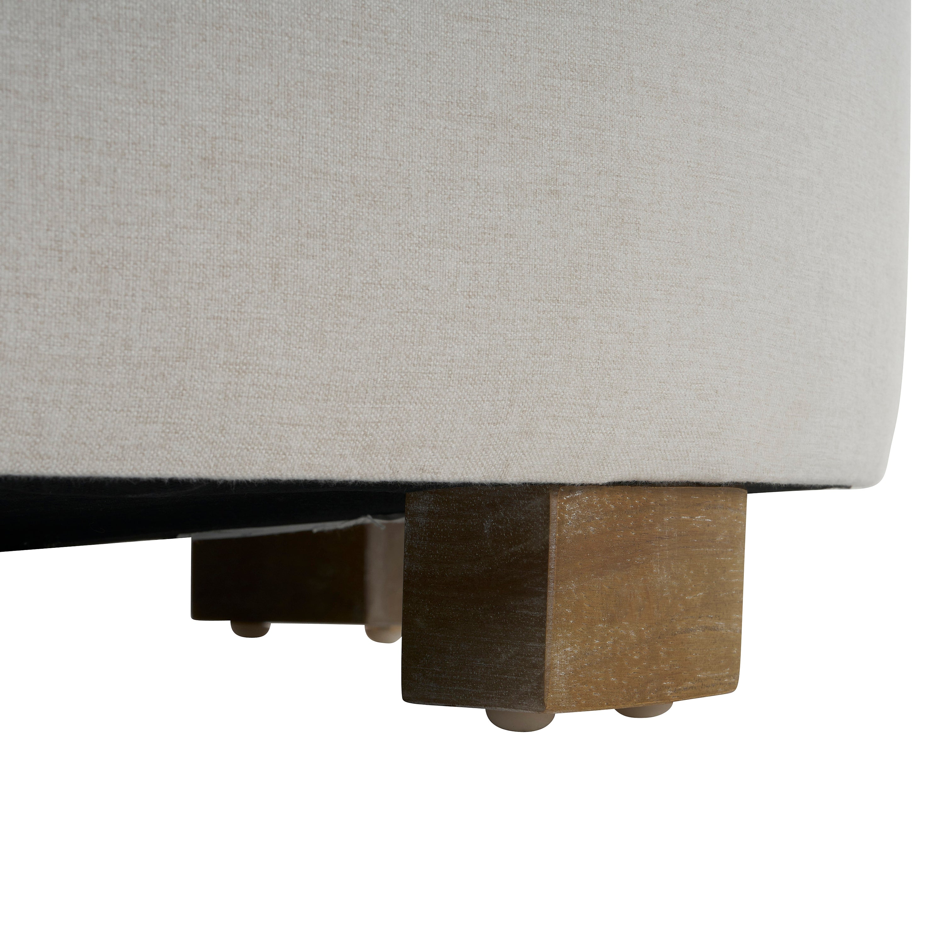 Modern Minimalist White Fabric Round Ottoman