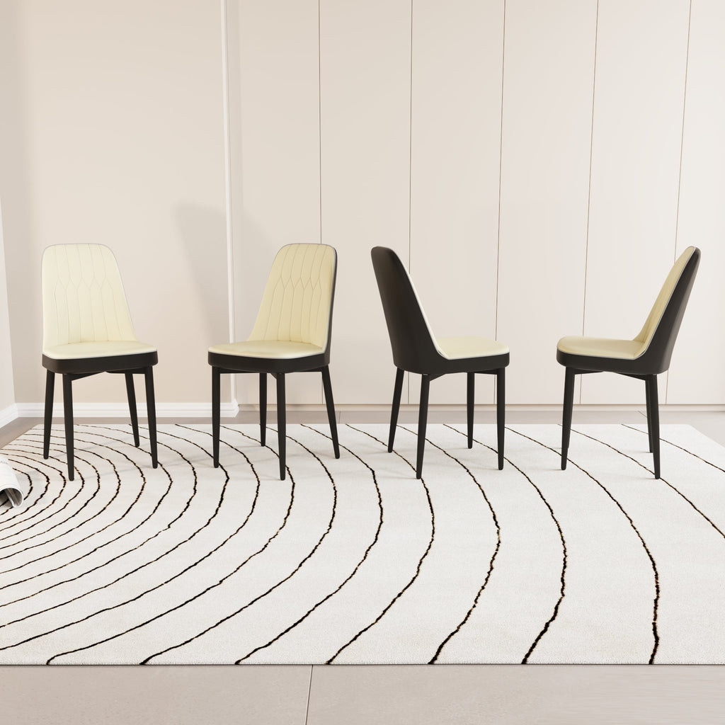 Modern Dining Chair Set of 4 with High-Quality PU Leather