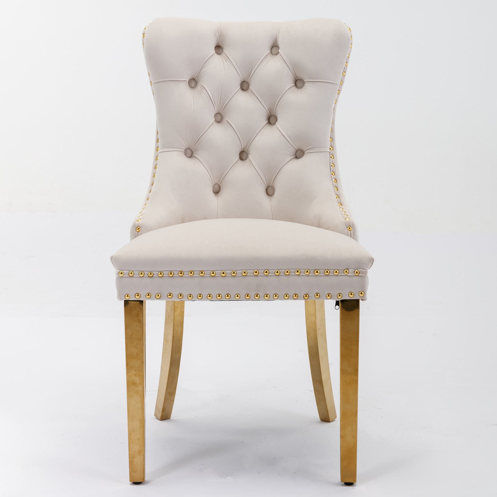 Modern High-end Tufted Solid Wood Velvet Dining Chairs (Set of 2)