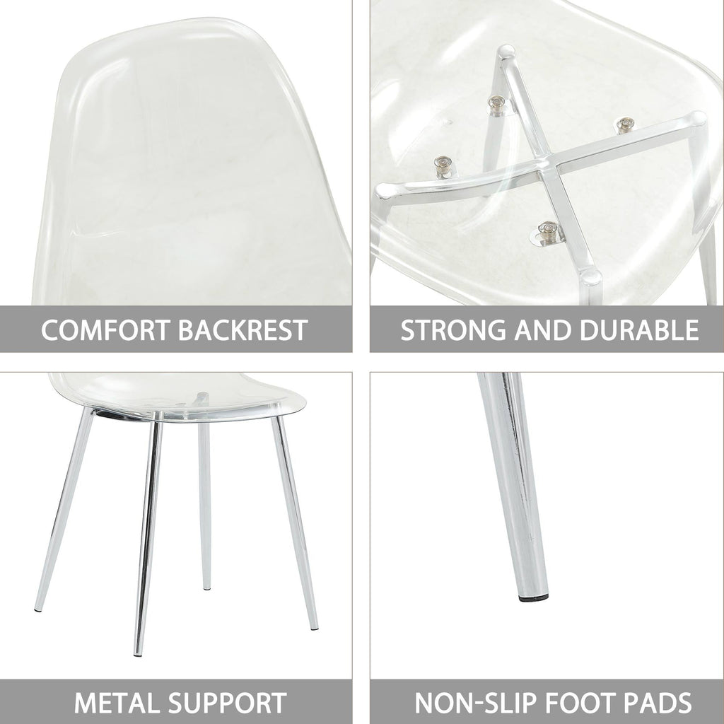 Modern Minimalist Transparent Metal Dining Chairs