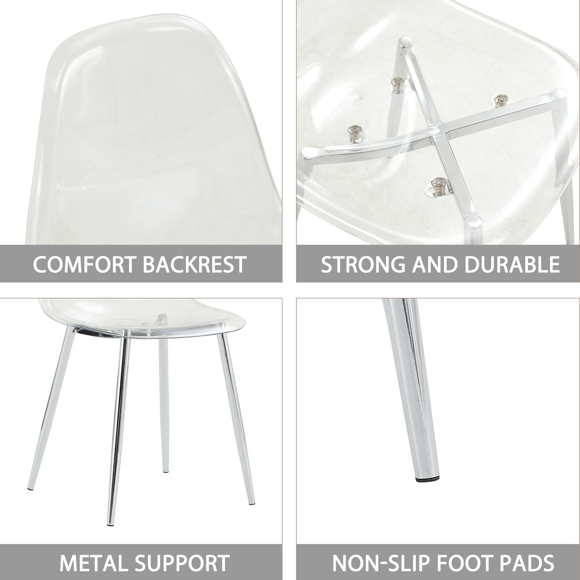 Modern Minimalist Transparent Metal Dining Chairs
