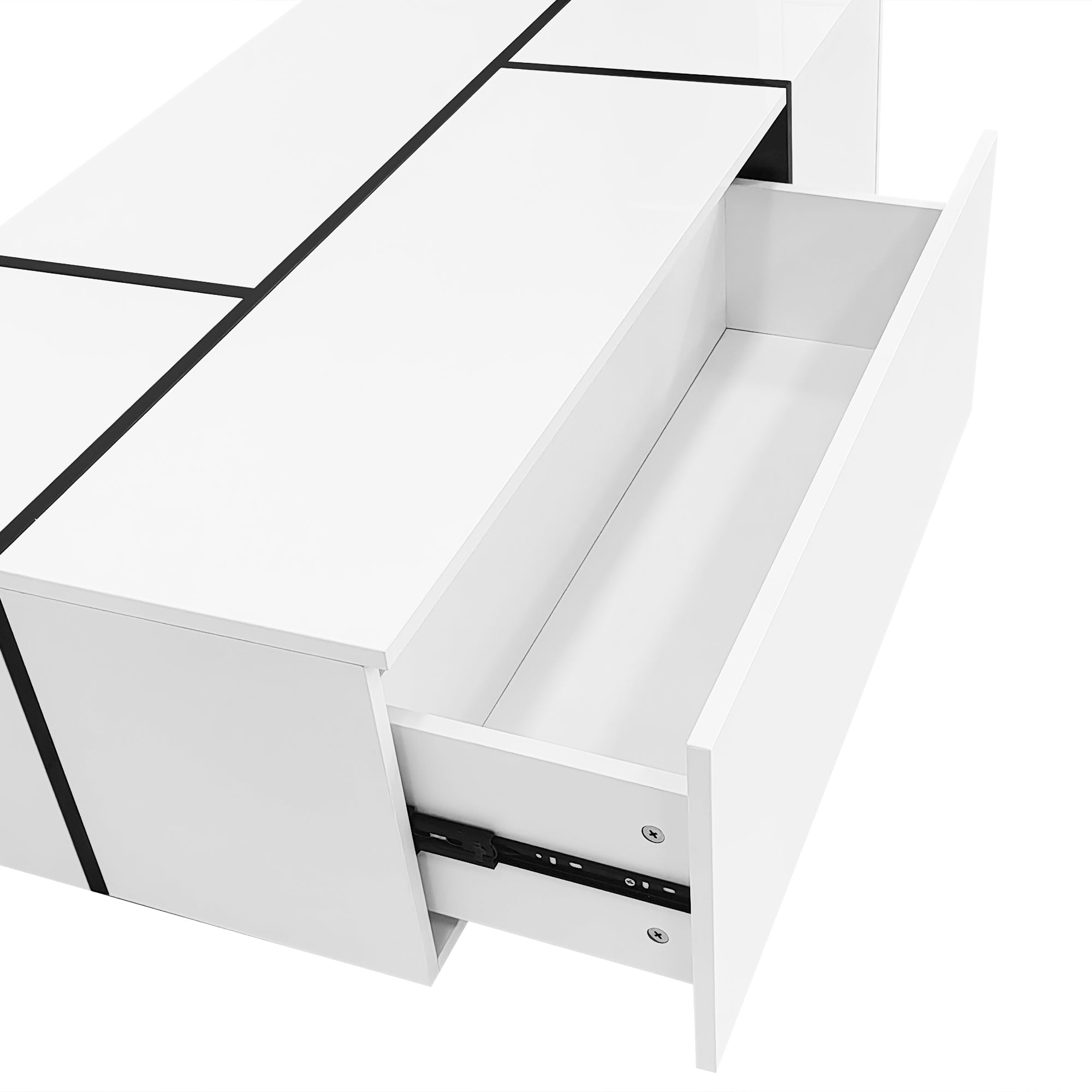 Multi-Functional Extendable Coffee Table with 2 Storage Space and Drawers