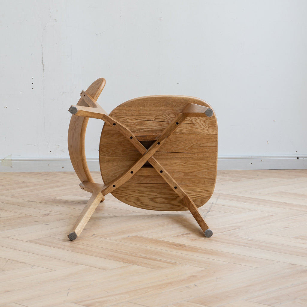2Pcs Natural Solid Oak Dining Chairs