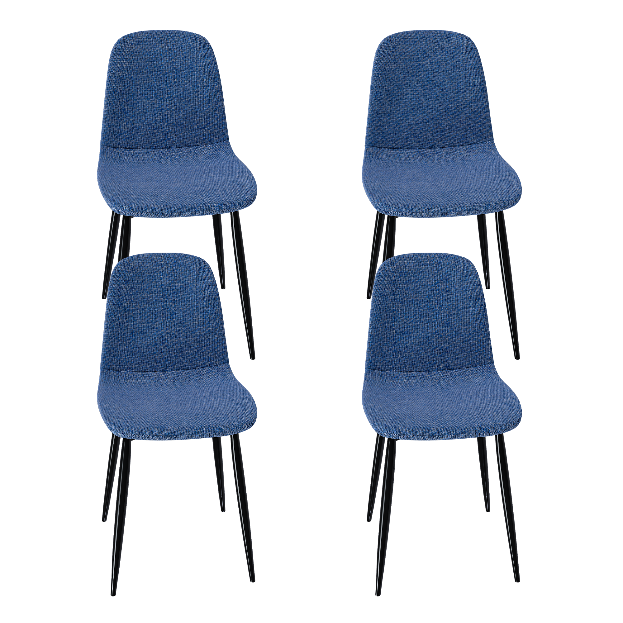 Modern Knit Fabric Dining Chairs with Iron Legs (Set of 4)
