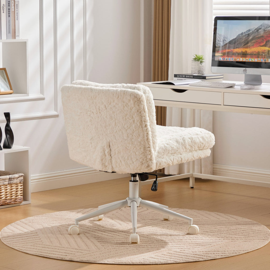 W26.4 inch Wider Artificial Rabbit Hair Home Office Chair