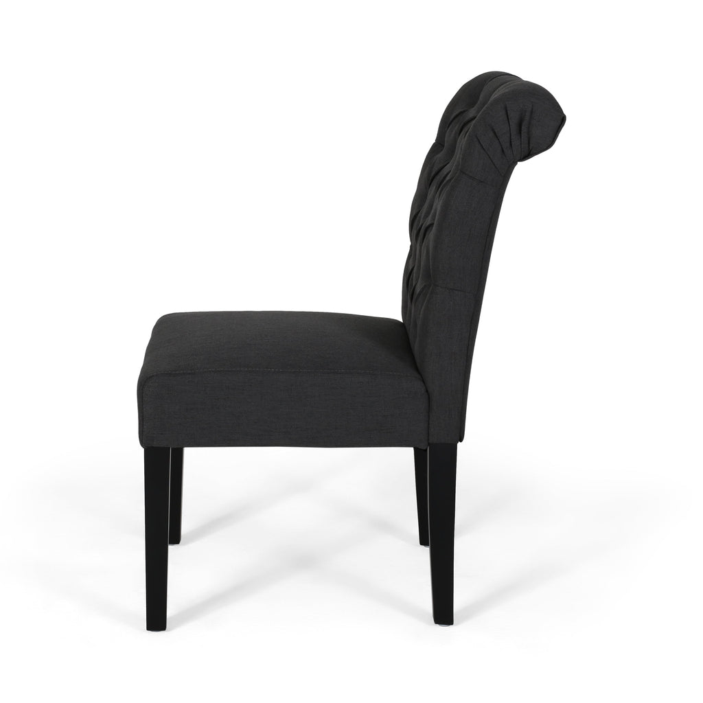 Tuft Dining Rolltop Chairs with Button Tufted Backrest (Set of 2)