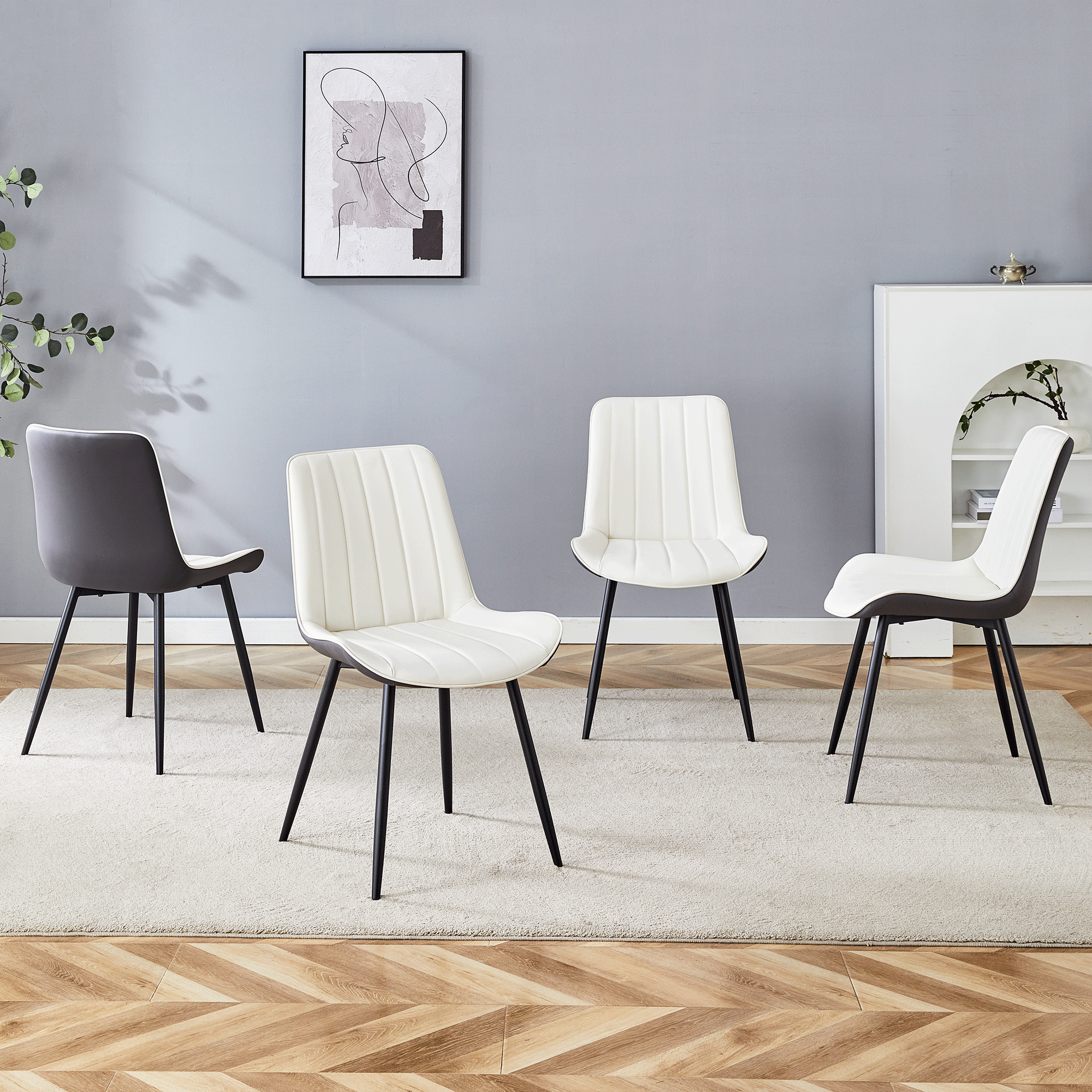 4Pcs Modern Minimalist Dining Chair Set
