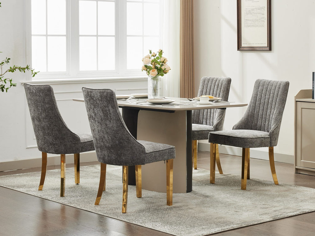 Rayon Cloth Flocking Chenille Dining Chairs (Set of 2 )