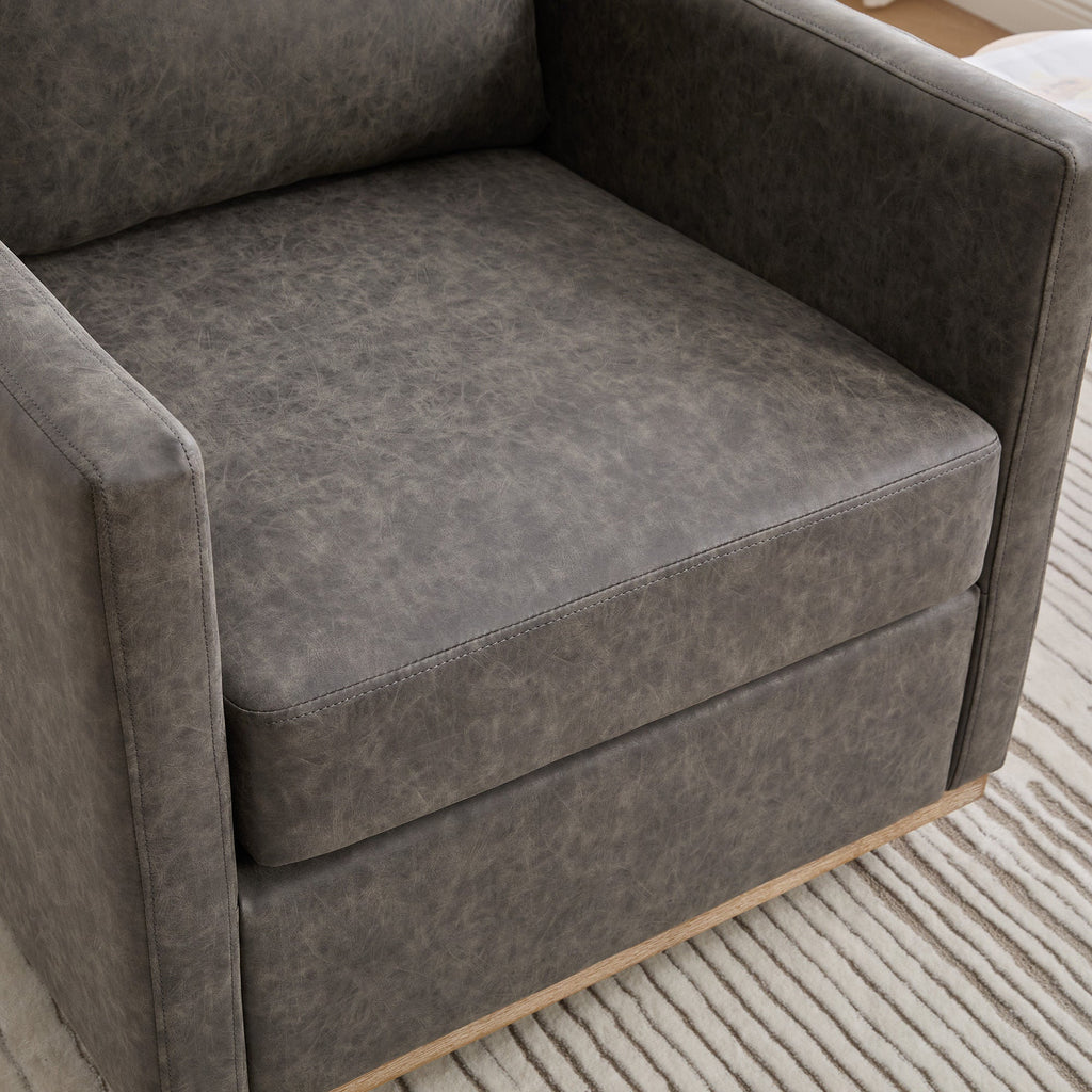 Modern Square Chenille Upholstered Swivel Accent Chair