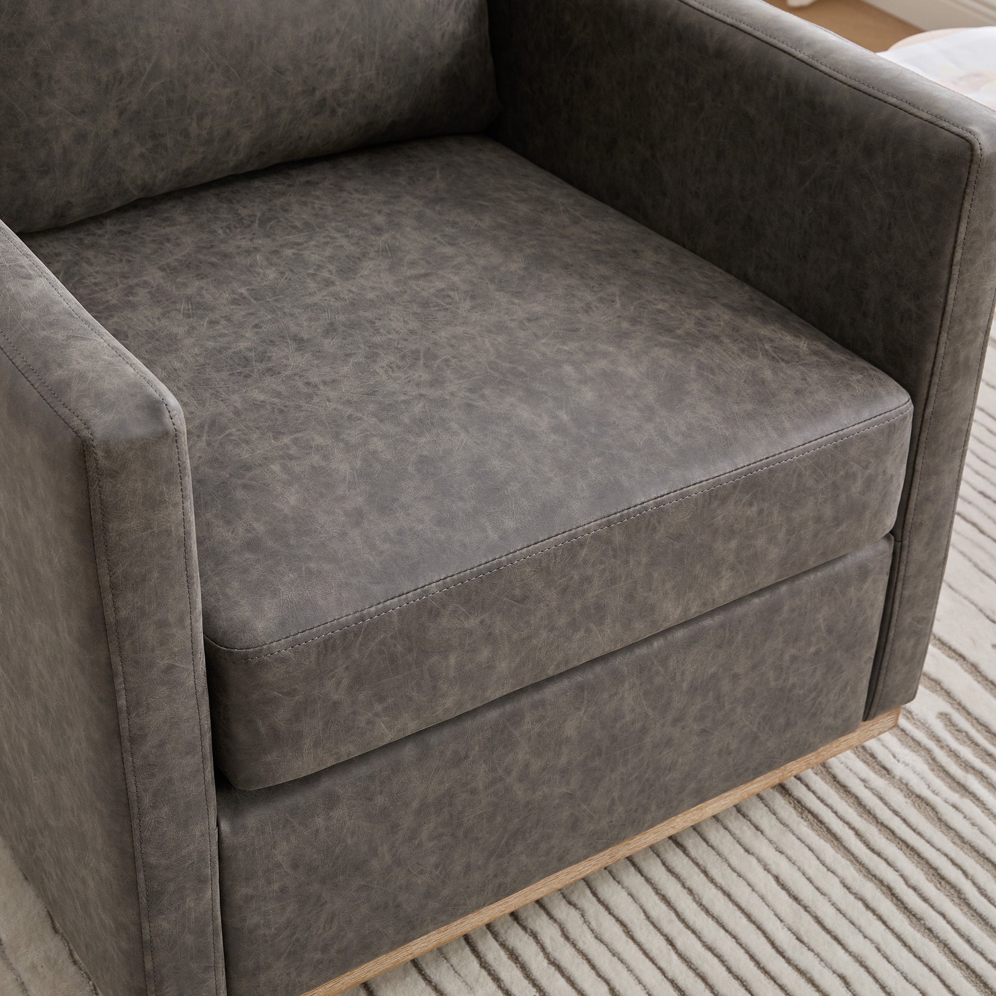 Modern Square Chenille Upholstered Swivel Accent Chair