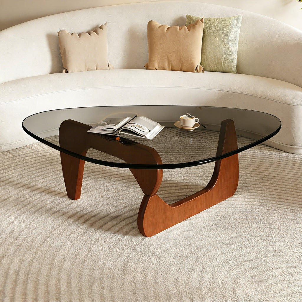 35.8' x 25.6' x 15.7' Mid Century Modern Glass Coffee Table