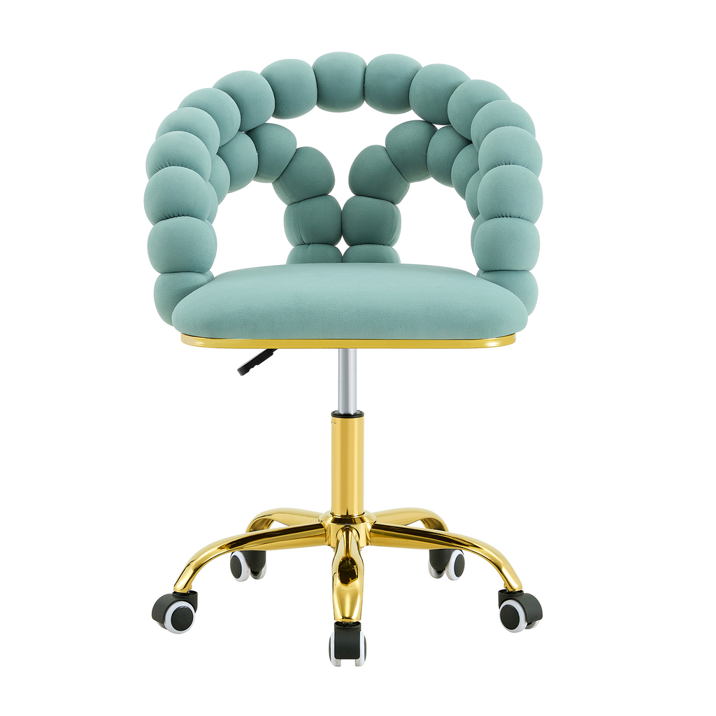 Coloful Modern Velvet Adjustable Swivel Desk Chair with Bubble Back