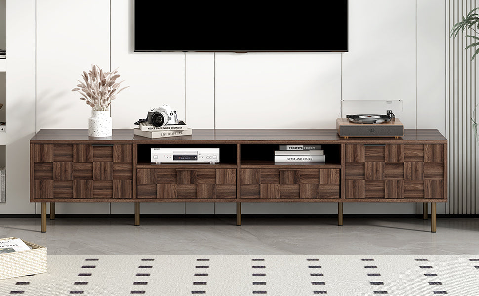 Mid Century TV Stand with 2 Drawers