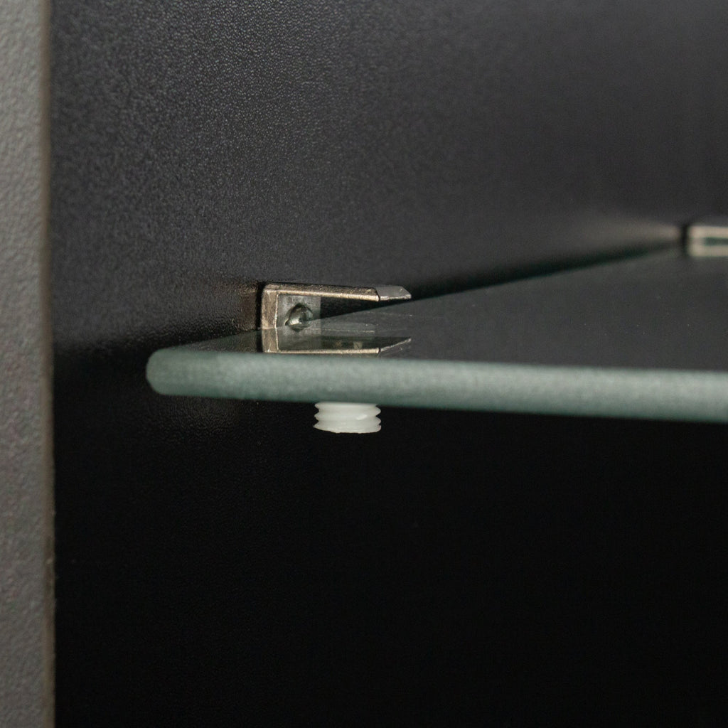 Black Side Cabinet with Aluminum Strip Lamp