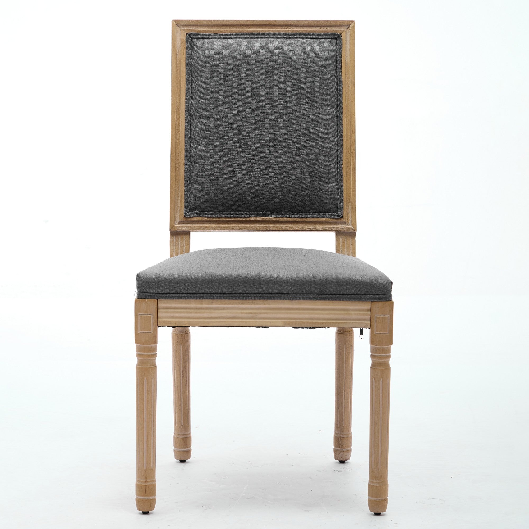 French Louis Dining Chairs with Square Backrest (Set of 2)