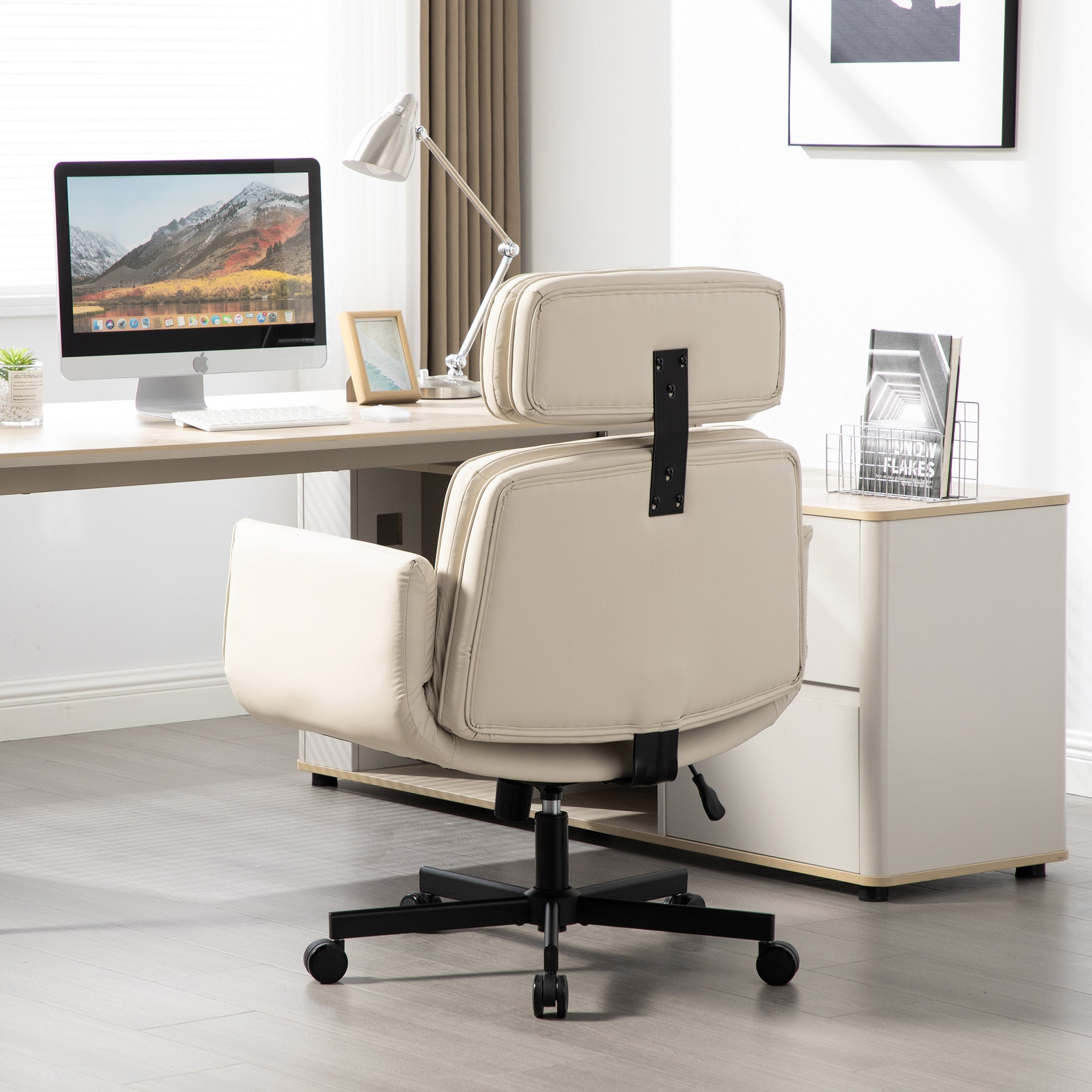 Pet Friendly Criss Cross Chair Swivel Task Office Chairs with Wide Seat