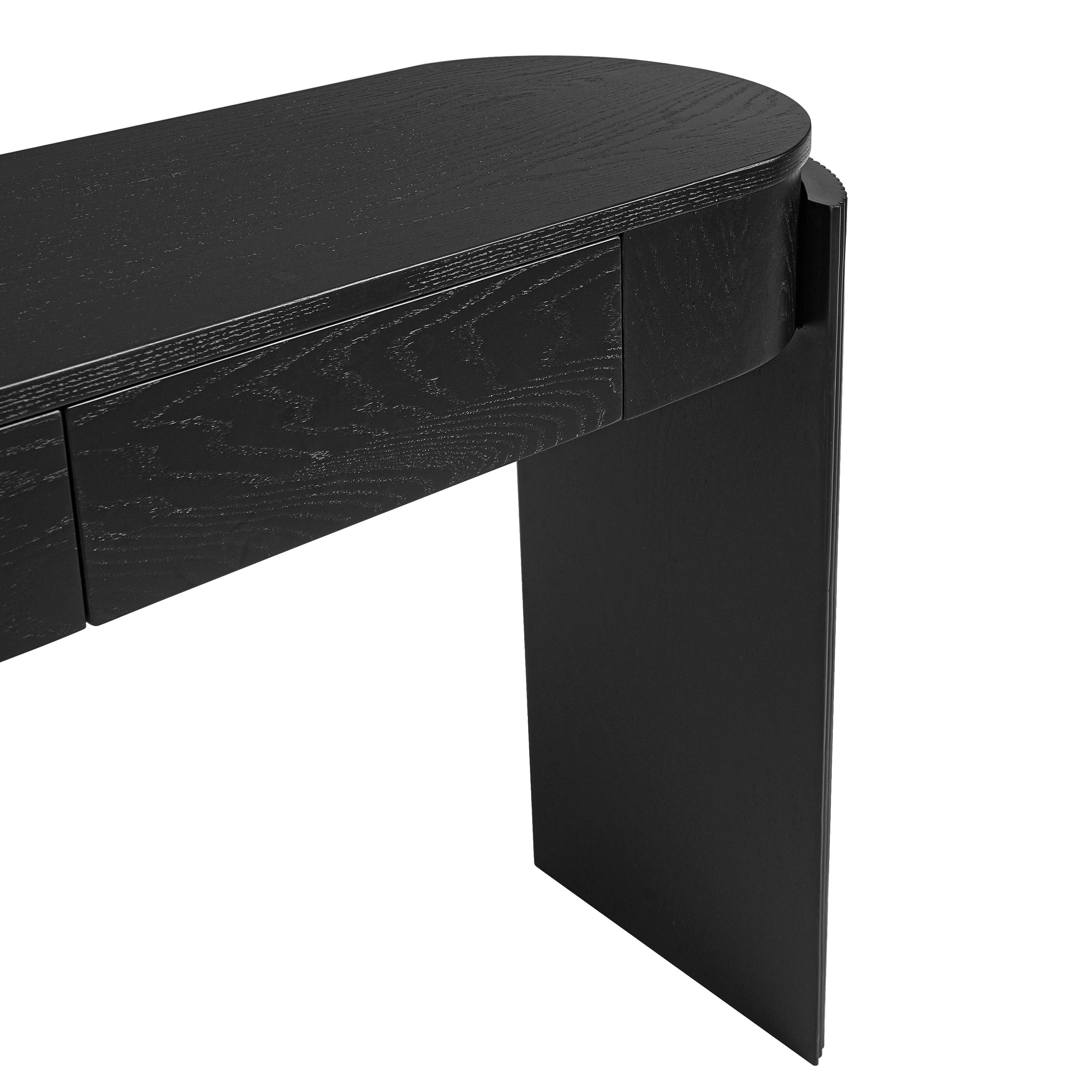 Entryway Console Table with Fluted Legs & Storage Drawers