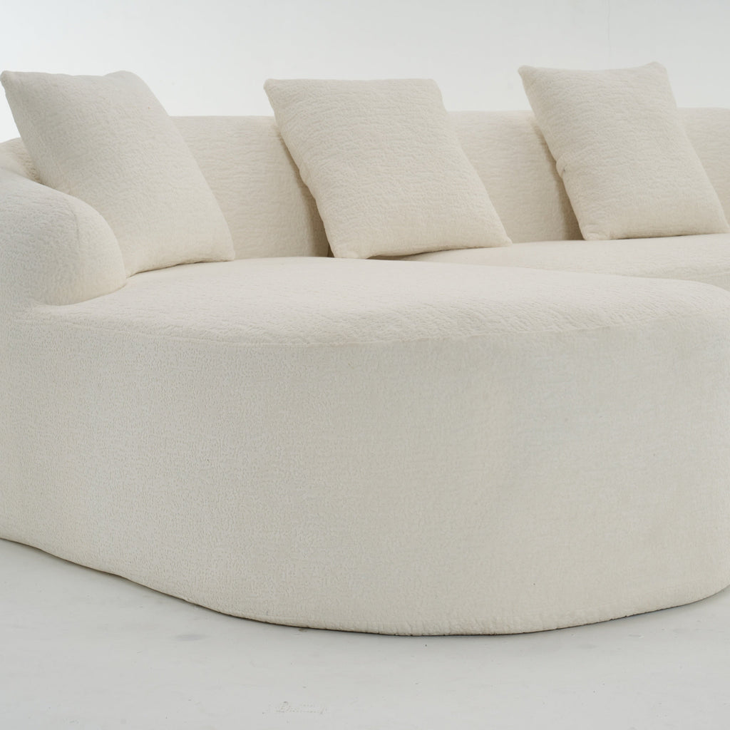 Boneless L-Shape Sectional Sofa with Curved Chaise