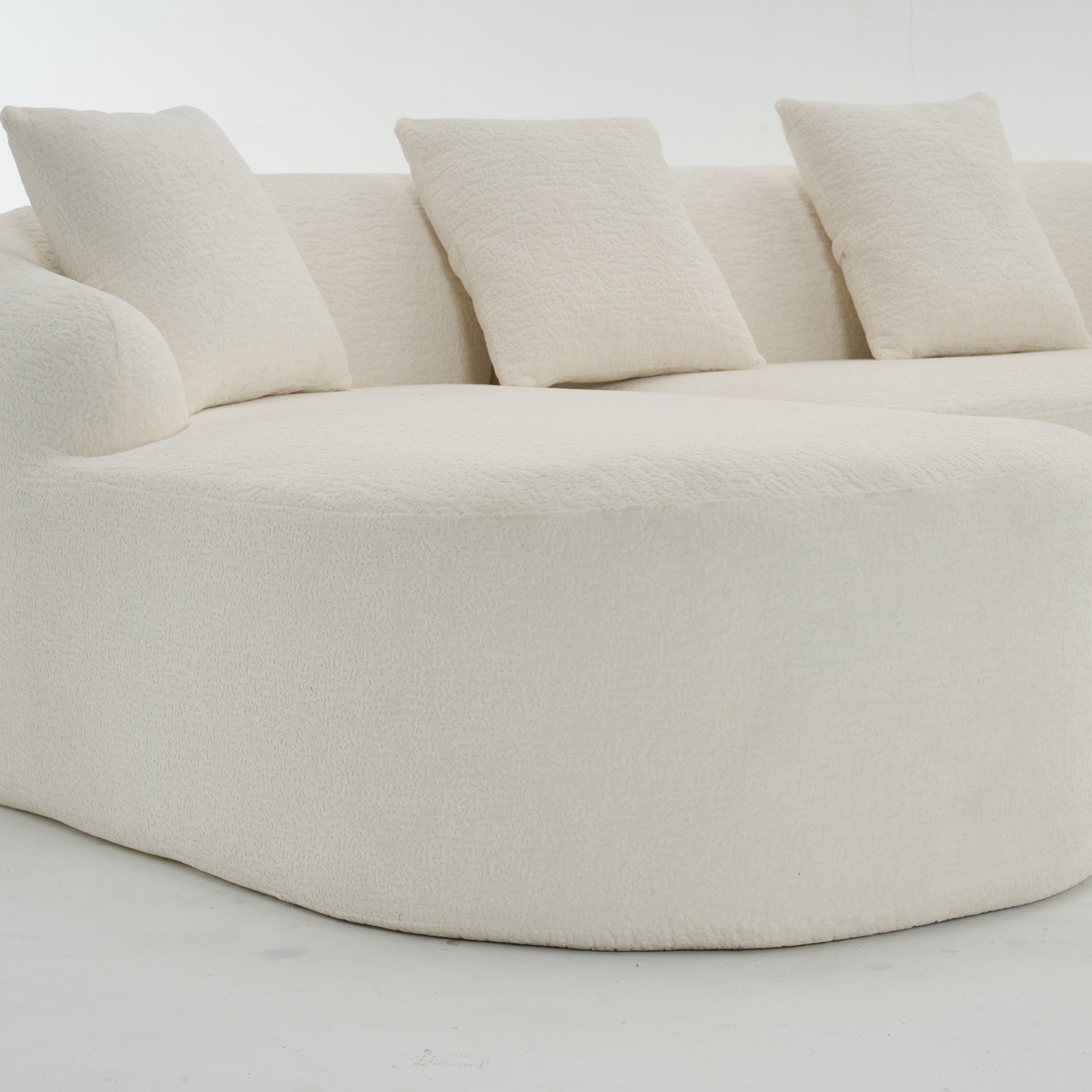 Boneless L-Shape Sectional Sofa with Curved Chaise