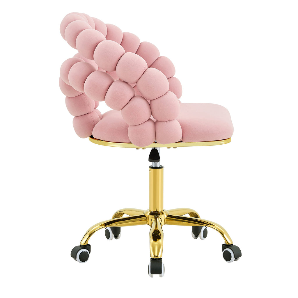 Coloful Modern Velvet Adjustable Swivel Desk Chair with Bubble Back