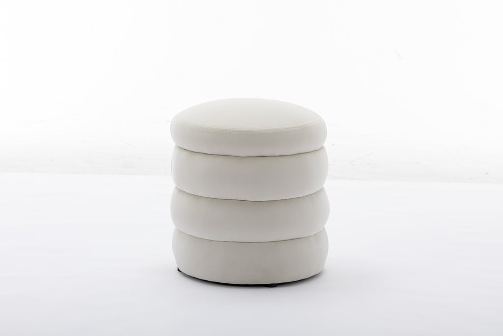 Boucle/Velvet Round Ottoman Footrest Stool