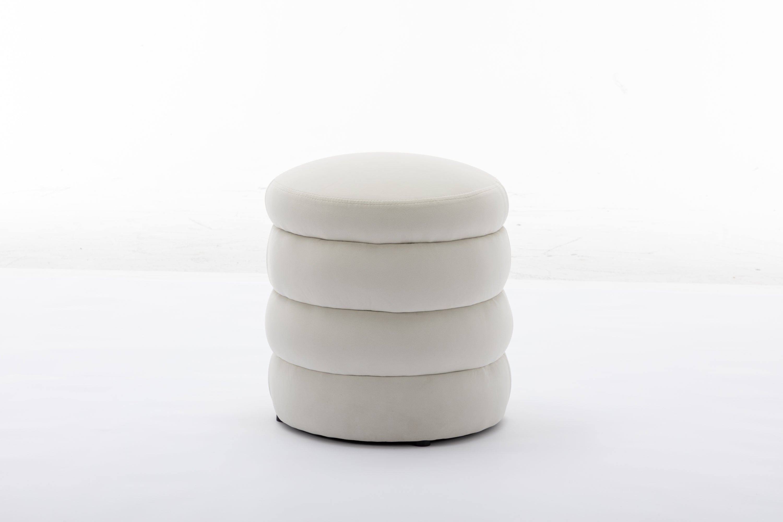 Boucle/Velvet Round Ottoman Footrest Stool
