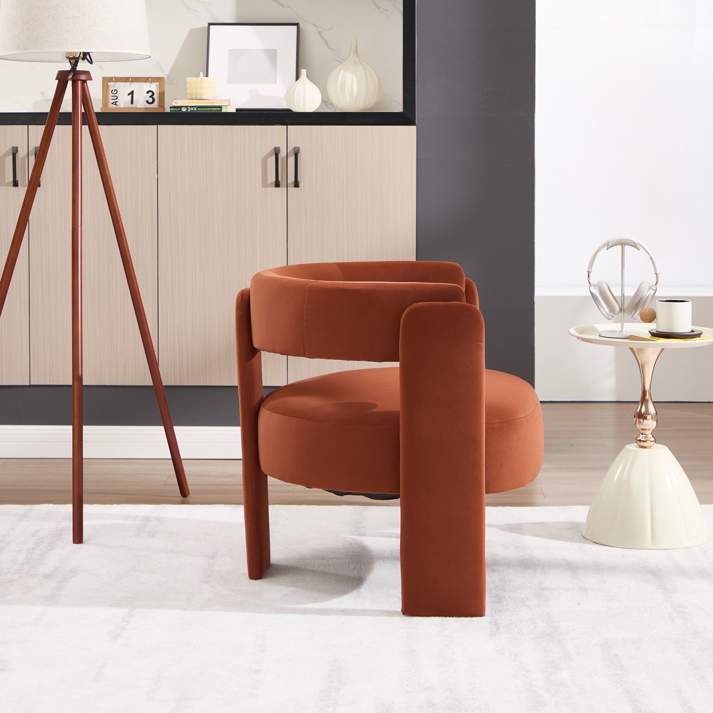 Mid-Century Velvet Comfy Single Sofa Accent Chair