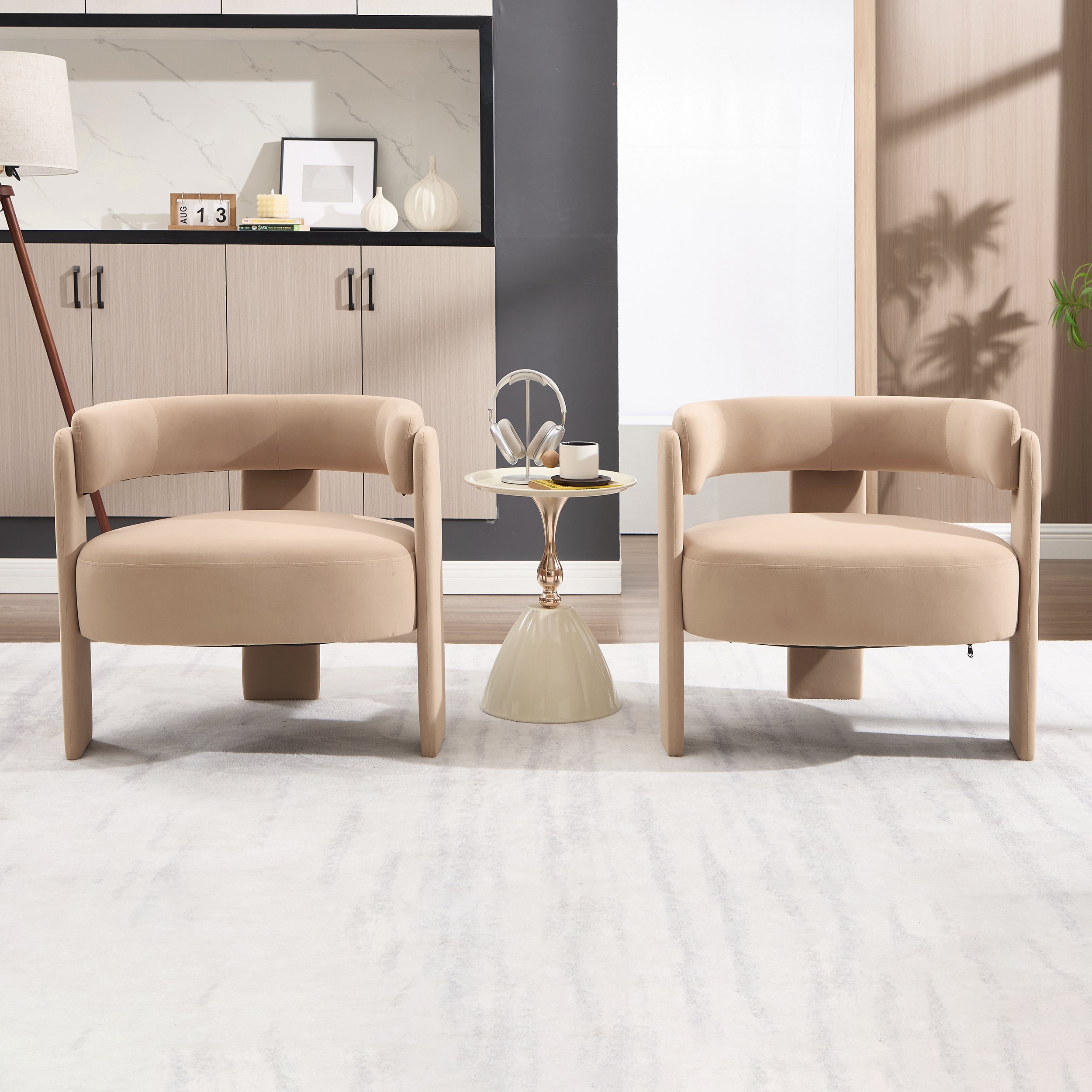 Mid-Century Velvet Comfy Single Sofa Accent Chair