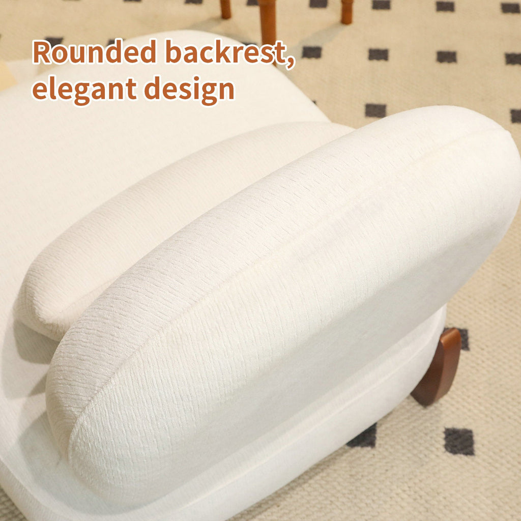 Velvet Accent Chair with Solid Wood Legs