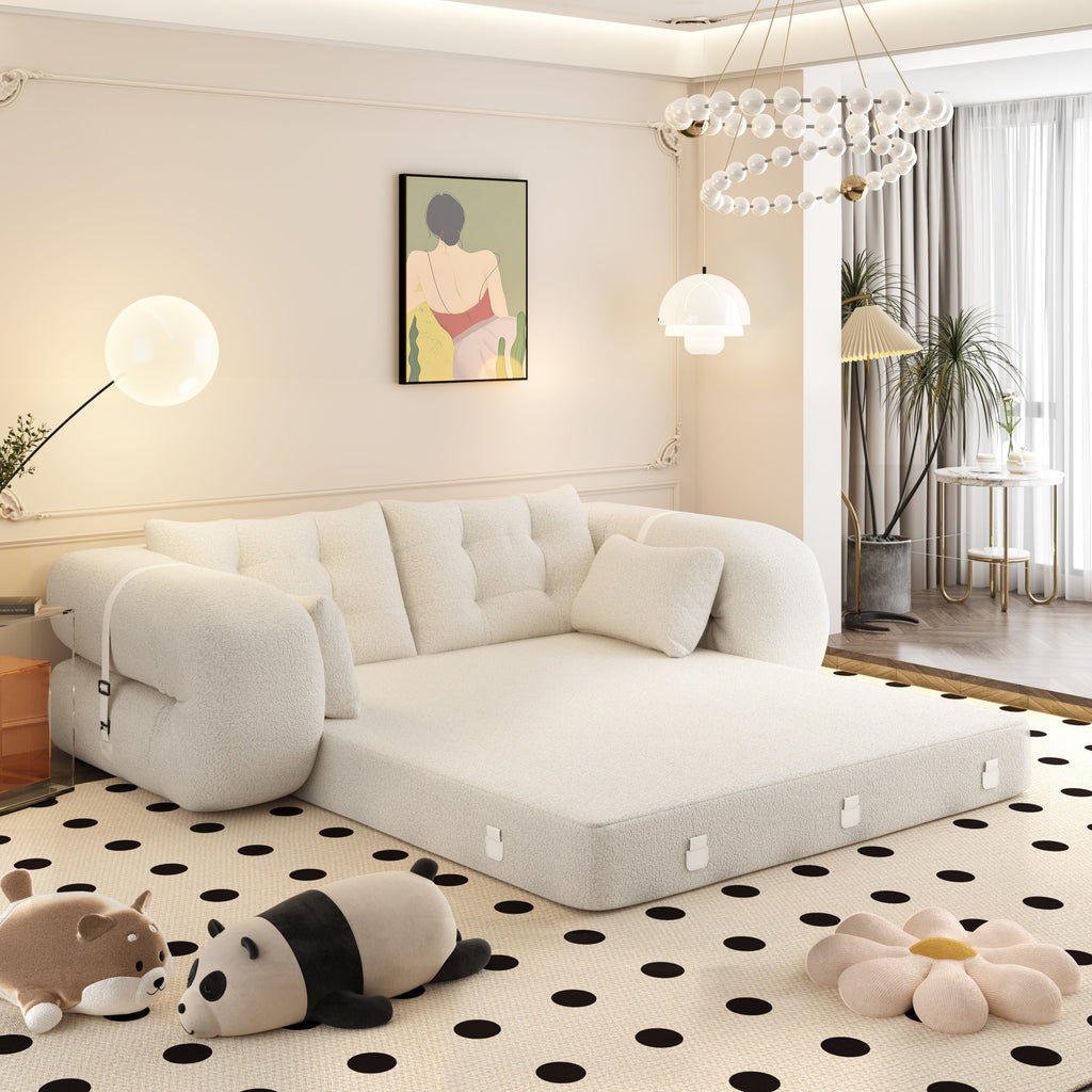 78.7 ' Multi-Functional Teddy Foldable Sofa Bed