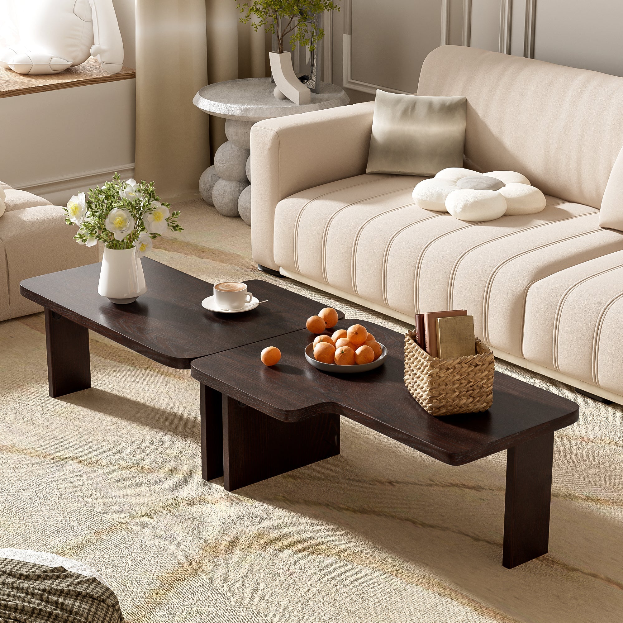 Modern Minimalist Coffee Table Set for Living Room