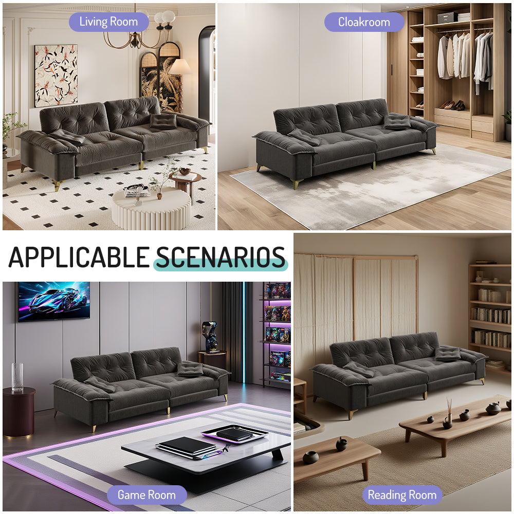 104.7 ' Modern 4-Seat Cloud Sofa with Wide Removable Armrests