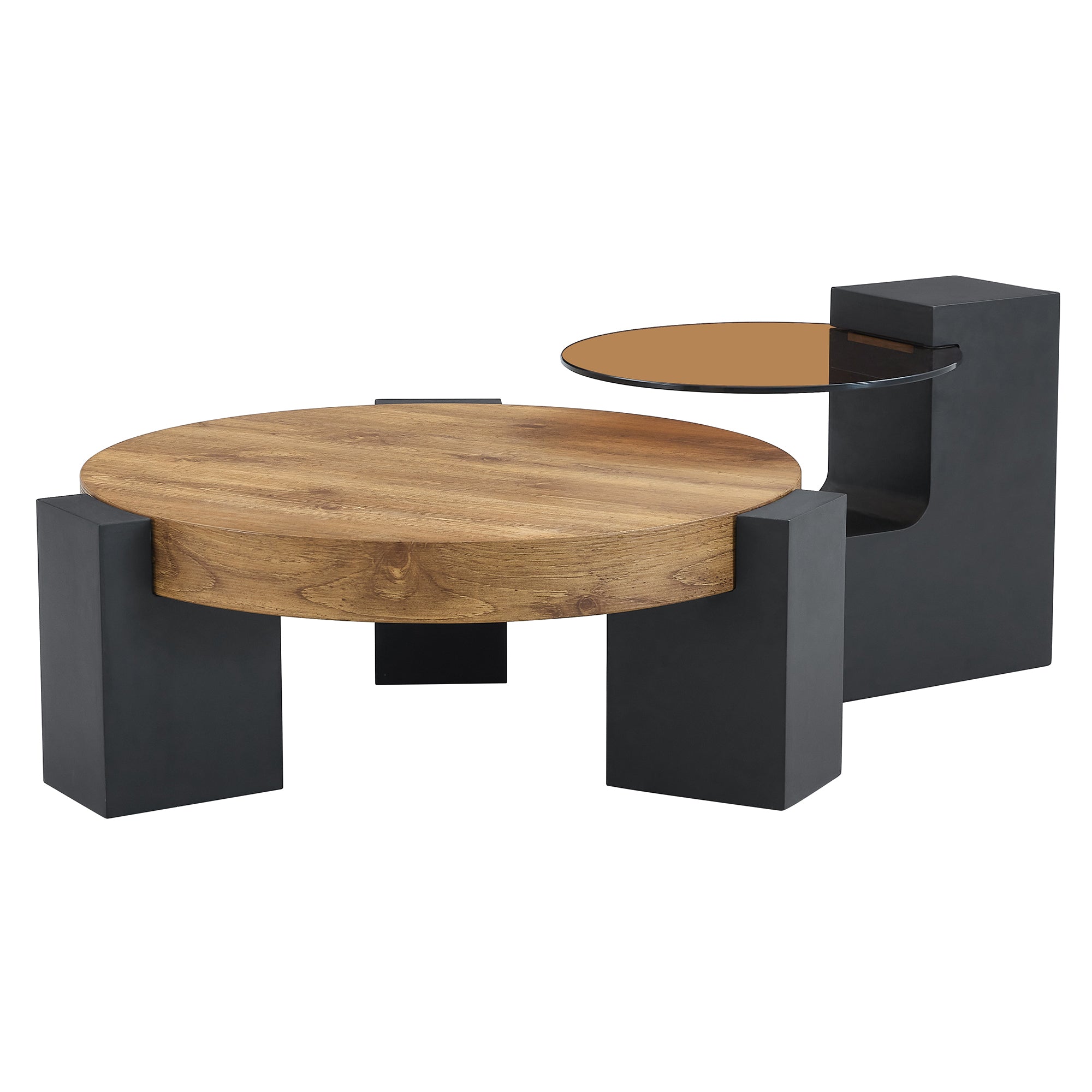 Modern Simple Double-Layer Round Coffee Table