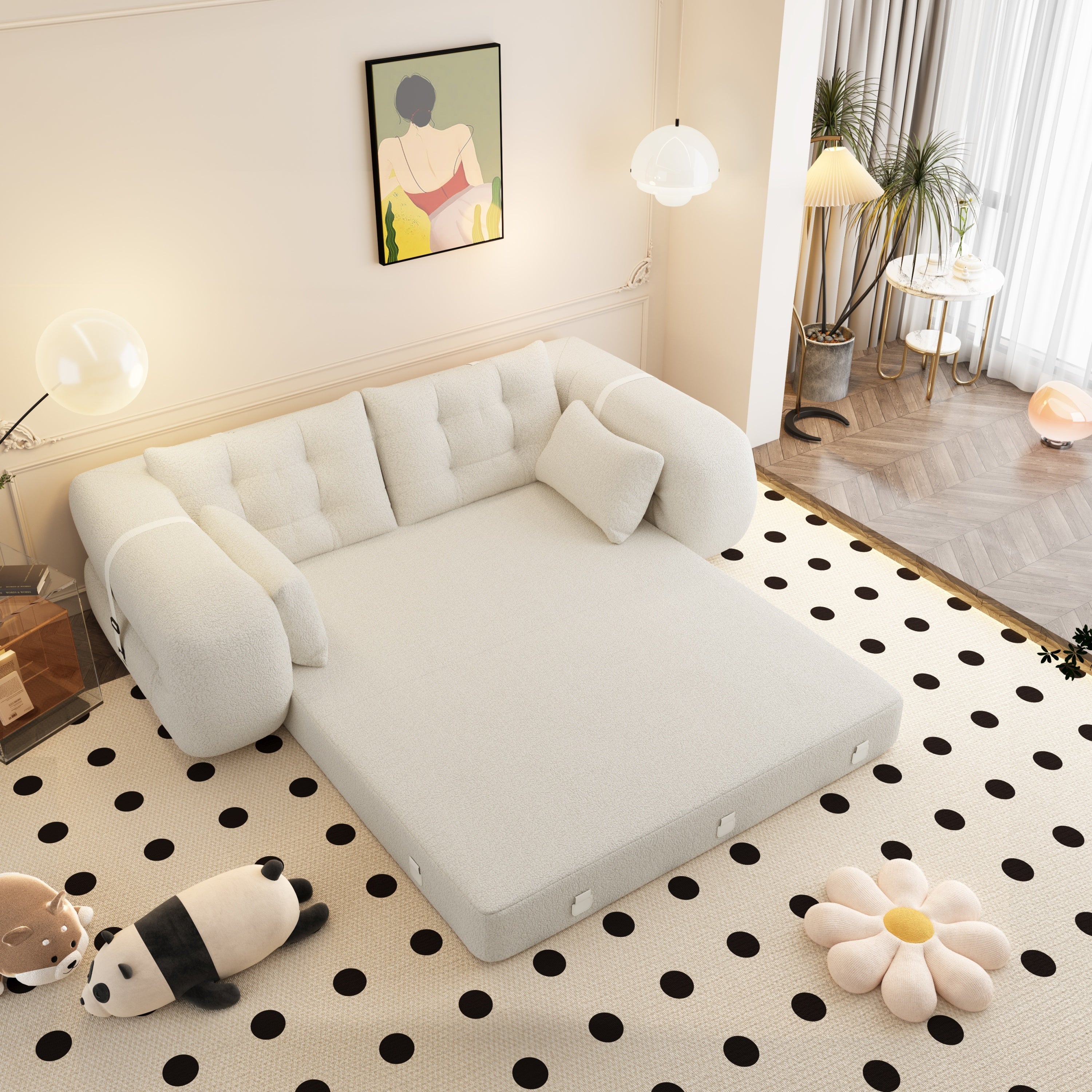 78.7 ' Multi-Functional Teddy Foldable Sofa Bed